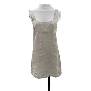 J. Crew Tan/Gray Linen Jumper Dress Size 6